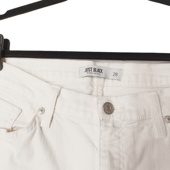 JUST BLACK White Distressed Slim Jeans 28 - Picture 2 of 5
